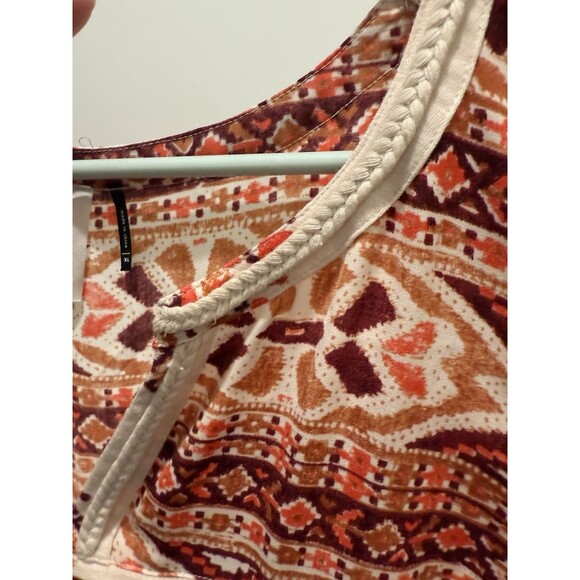 Akemi + Kin Raina Tank Top Extra Large Ivory Burgundy Anthropologie Braided Trim - Picture 6 of 7